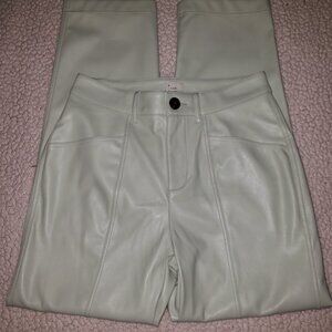 NWT A New Day Pleather Jeans Sz 2 Light Green  Fully Lined  28 X 27  B23